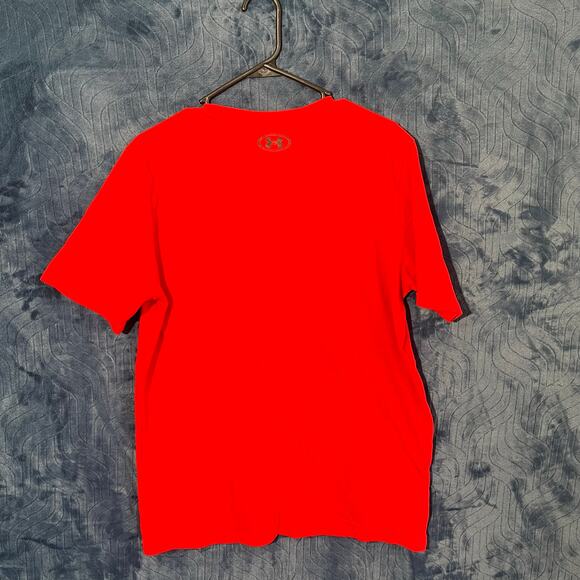 Under Armour Red Center Logo Athletic Loose Fit T-Shirt Mens Size XL - Picture 3 of 6